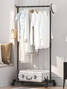 1pc Large Household Bestselling Simple Movable Coat Rack,Balcony Clothes Drying Rack,Floor Standing Storage Rack For Shoes & Hats