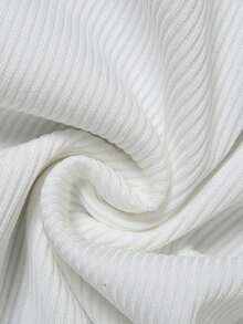 Summer Street Solid Color Slim Fit Two Pieces Sets Sleeveless Halter Ruffle Tops Booty Shorts Sets Club For Women - White - View 6