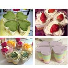 5 Oz herzförmige klare Dessertschalen, Mousse Schalen ohne Löffel oder Deckel, wiederverwendbare Kuchenformen für Desserts, Pudding, Gelee, Vorspeisen, Parfait, geeignet für Muttertag, Valentinstag, Hochzeiten, Geburtstage, Picknicks, Teepartys und mehr