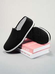 男士复古老北京帆布鞋，黑色布鞋，多层底，舒适耐用，透气亚麻鞋垫，手工缝制 - 黑色 - 查看 5