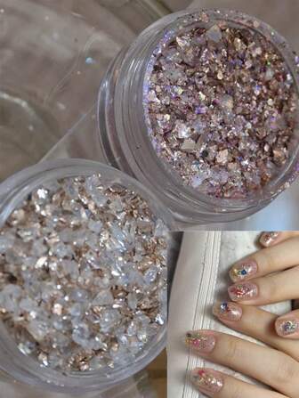 1/2Pcs Y2K Summer Shiny Sequin Nail Decorations, For Finger Nail Diy Decor, New Manicure Design Style, Glitter Sequin Nail Jewelry Nail Supplies Nails Nail Charms Nail Gems