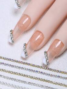 90厘米水钻珍珠爪链金属金银AB钻石DIY饰品美甲装饰配件 - 彩色 - 查看 2