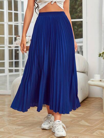 Women Minimalist Fashion Elegant Versatile Pleated Skirt