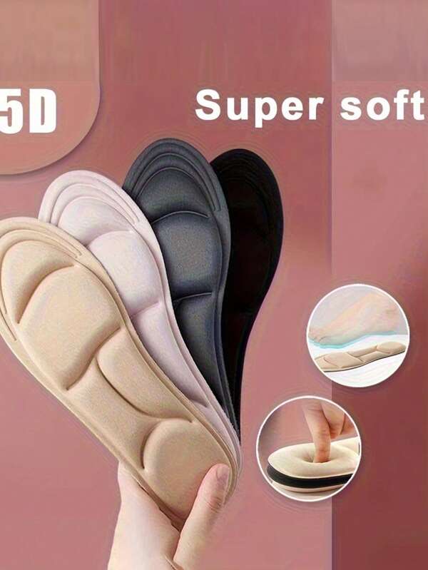 1Pair Ultra-Comfortable 5D Insoles - Adjustable, Wear-Resistant, Breathable Memory Foam For Women's Running And Sports - Shock-Absorbing, Arch Support, Anti-Odor, And Moisture-Wicking,Travel Disposables Items Travel Hotel Essentials Outdoor Essentials Room Stuff Beach Travel Minis Periods Disposable Items Bathroom Accessories