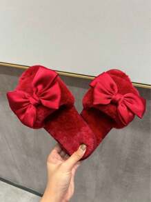 Chanclas con lazo de TPR antideslizante de alta calidad, color rojo de buen augurio, regalo para boda/Día de San Valentín