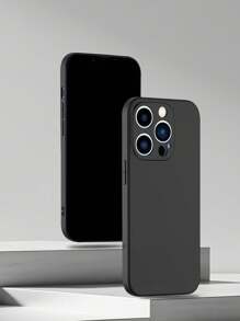 1pc Black Shockproof Phone Case For /Apple//Honor//OPPO//Vivo//Infinix Series, Black Phone Protective Case, Phone Cover, Shock Proof Phone Case, Black Phone Case, Minimalist Phone Case, Solid Color Phone Case, Black Phone Case, TPU Shockproof Phone Case (Military Grade Drop Protection)