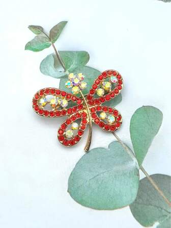 1 pièce Broche de papillon en cristal polyvalente et minimaliste pour femmes, alliage de zinc bohème décontracté pour toutes les saisons