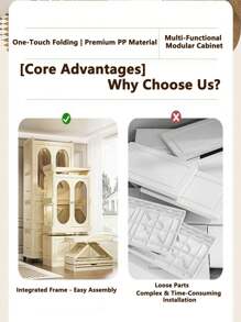 5/4/3/2/1 Layer Simple Wardrobe Clothes Storage Cabinet Closet, Foldable Home Use Garment Rack For Kids Bedroom, Rental Units Without Installation