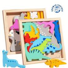Montessori Early Educational Baby Wooden Animal Jigsaw Puzzle Wooden Puzzle Cartoon Animal Characters Baby Toys