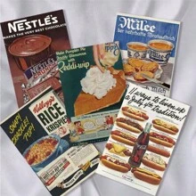 10 Retro Food Wall Stickers, Bedroom Corner Atmosphere, Beautiful Decoration, Poster, Card, Photo Props