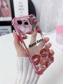 1 Stück individuell gestaltbares DIY Foto Handyhülle, modisches rotes Lippen Hintergrund Design, DIy dicke elektroplattierte Viereck Luftpolster Anti-Sturz TPU, erfüllt Kundenbedürfnisse! Kompatibel mit iPhone 16 Pro Max, 11/12/13/14/15/16e/Pro Max/A13/ A14/a15/ap5/A53/af5/a54/ak5/S23/S24 Ultra/s24 ultra/ S25, Galaxy, Redmi, OPPO, Honor, Infinix Smart 8, Moto G30