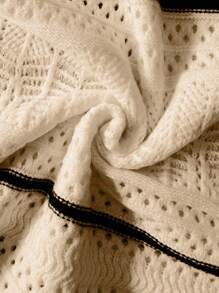 Abito estivo elegante e semplice da donna, a contrasto di colore nero e albicocca, a righe, sottile, in maglia, senza maniche, casual, con aperture, aderente, a uncinetto, adatto per primavera, estate e autunno