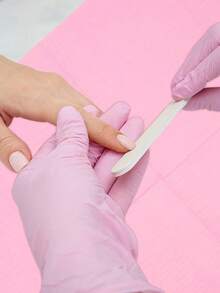 125片一次性美甲桌垫，美甲桌巾垫，三层亚克力美甲餐巾纸，美甲垫纸，防水美甲贴片纸，家用美甲沙龙专用 - 粉色 - 查看 5