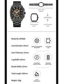 NAVIFORCE NAVIFORCE Watch For Man Tonneau New Style Fashion Travels Outdoors Sport Chronograph Quartz Watch Original Male Gift Clock