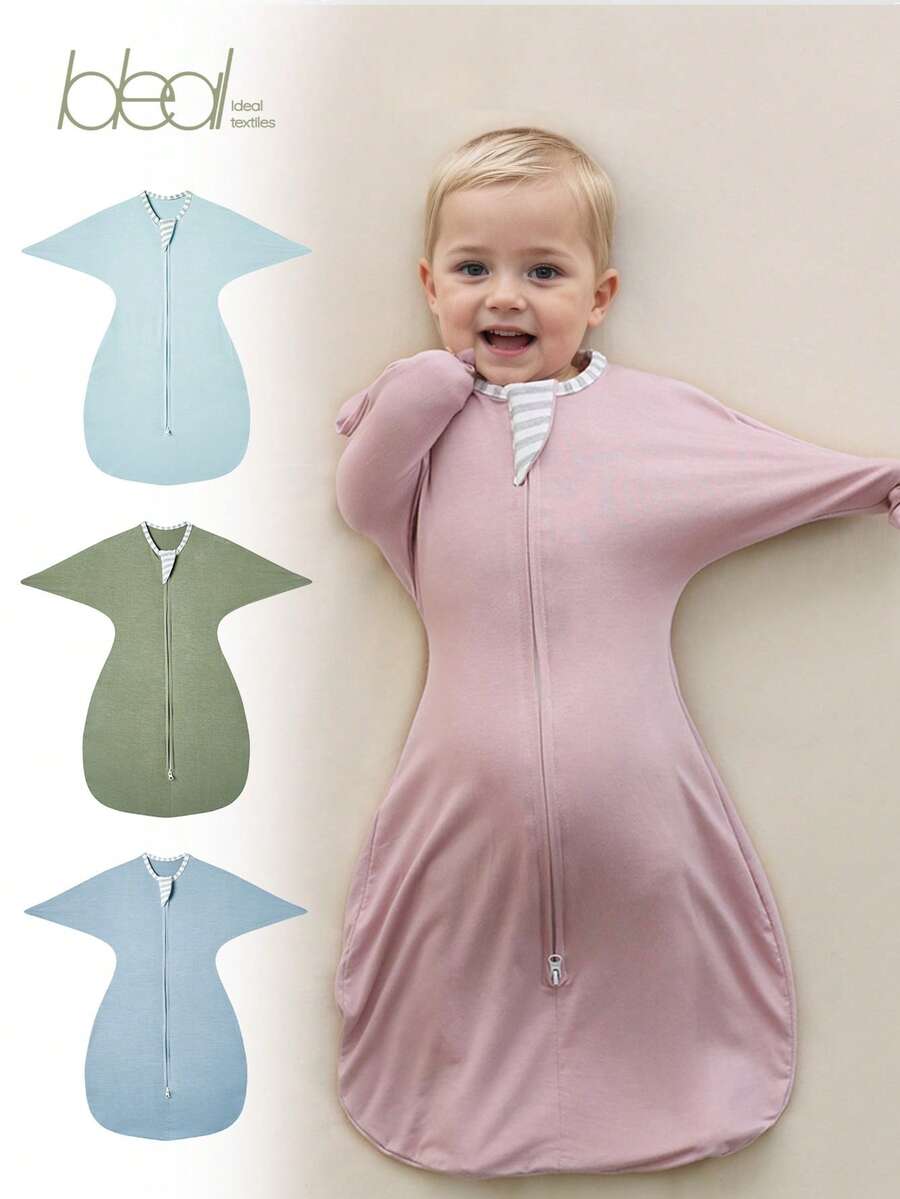 1 pieza Sábana de envolvente tipo capullo para bebés recién nacidos, material modal de alta elasticidad, previene el reflejo de sobresalto, bolsa de dormir para bebés recién nacidos - Multicolor - Ver 1