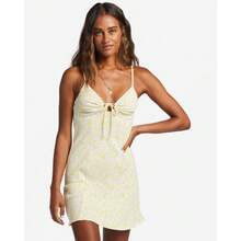 Women's Sunny Garden Daisey Floral Rib Knit A-Line Fit Mini Dress - Sunbeam (Yellow) - View 1