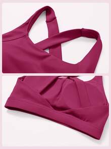 MFVIM Women's Criss Cross Tank Top & High Waist Leggings & Zip Up Jacket Tracksuits Set, Comfy Three Pieces Set For Yoga Gym Running, Athletic Wear, Ladies Sportswear For All Seasons, Activewear, Gym Clothes Women, Workout Sets Women, Legging Fitness, Yoga Pants - 玫瑰紅 - 查看 8