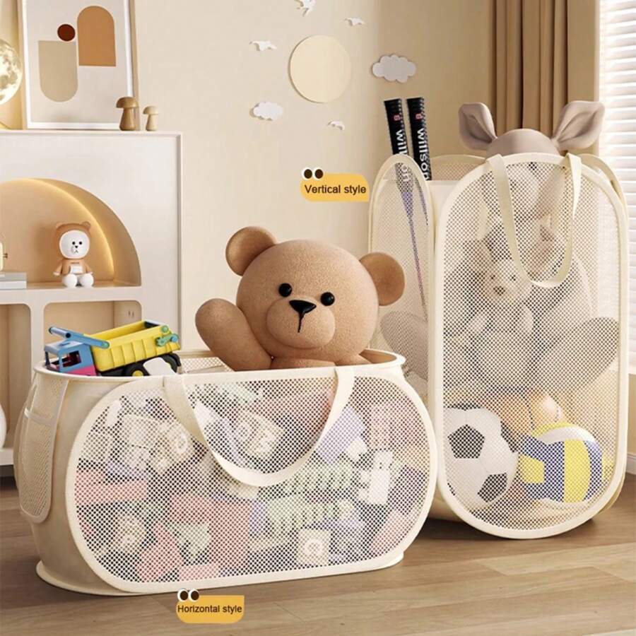 Children's Toys Storage Basket Storage Box Sub Block Plush Toy Large Capacity Household Multifunctional Laundry Basket Organizer