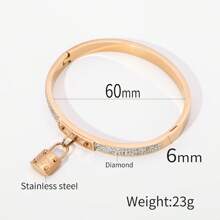1pc Fashion Luxury Charm Stainless Steel Gold Silver Rose Gold Lock Bracelet Suitable For Women's Daily Wear
