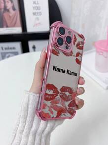 1 Stück individuell gestaltbares DIY Foto Handyhülle, modisches rotes Lippen Hintergrund Design, DIy dicke elektroplattierte Viereck Luftpolster Anti-Sturz TPU, erfüllt Kundenbedürfnisse! Kompatibel mit iPhone 16 Pro Max, 11/12/13/14/15/16e/Pro Max/A13/ A14/a15/ap5/A53/af5/a54/ak5/S23/S24 Ultra/s24 ultra/ S25, Galaxy, Redmi, OPPO, Honor, Infinix Smart 8, Moto G30