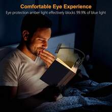Local Delivery--19 LED Rechargeable Book Light For Reading In Bed With Memory Function- Eye Caring 3 Color Temperatures,Dimming Brightness,80 Hrs Runtime Lightweight Clip On Light For Book Lovers - 黑色 - 查看 4