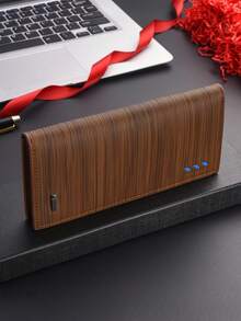 男士新奇钱包，长款对折钱包，PU材质卡包零钱包，多卡位旅行证件夹，时尚长款钱包，男女通用，圣诞节情侣礼物 - 彩色 - 查看 7