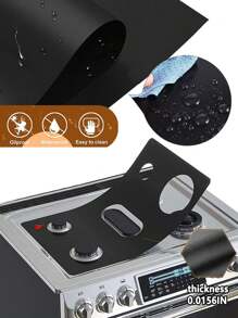 5-Hole Gas Stove Protector, Anti Sticking And Anti Fouling Furnace Cover, Easy To Clean Kitchen Appliance Mat, High Temperature And Oil Resistant Five Hole Gas Stove Mat, Anti Sticking And Washable, Keeping The Stove Clean