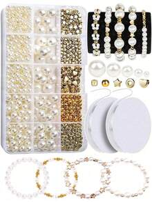 2375pcs Beaded Craft Kit, Elegant Decorative Filler For Vases, Weddings, Home Decor, Suitable For DIY Handmade Bracelets, Necklaces, Faux Pearl Sets - Imitation Pearls - View 10
