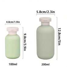 Conjunto de 3 frascos de xampu de viagem de plástico, frascos transparentes azuis para xampu, loção e bomba de espuma