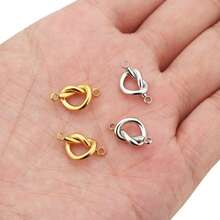 5pcs/Lot Stainless Steel Knot Connector For Bracelets Double Hole Cross Heart Charm DIY Jewelry Making Necklace Earring Supplies