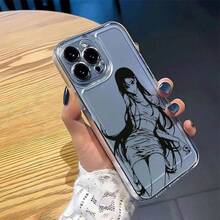 Anime-Style Reclining Girl Art Case For IPhone 16 15 14 13 12 11 XS Plus Pro Max|Minimalist Manga Design - Clear - View 3
