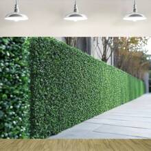 1pc 2D Artificial Greenery Hedge Backdrop With Trees & Concrete Pathway Backdrop Cloth - Realistic Fabric For Birthday Parties, Outdoor Celebrations, Festivals - No Electricity Needed, Easy Setup, Party Decoration, Natural Appearance, Decoration,2D Flat,Notmulti-Layer Or Real Model
