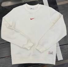 Nike Men's Outdoor Sports Casual Comfortable Round Neck Pullover Long Sleeve Plus Velvet Warm Sweatshirt Embroidered Logo