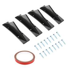 4 PCS Universal Car Rear Bumper Diffuser Shark Fin Spoiler Lip Splitter Black # - 1 - 查看 4