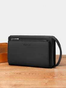 New Style Men's Anti-Theft Multi-Pocket Clutch Bag With Coded Lock, Long Wallet, PU Leather, Multi-Function Toiletry Bag