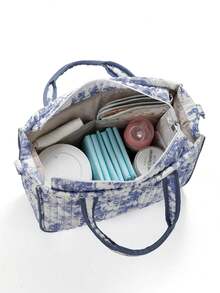 1pc Floral Quilted Mommy Bag, Handbag Shoulder Bag Tote Bag For Travel And Outdoor, Suitable For Mother & Baby