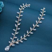 1pc Women's Silver Simple Bridal Headband, Handmade Crystal Rhinestone Hair Chain Headpiece, Wedding/Party/Daily Wear