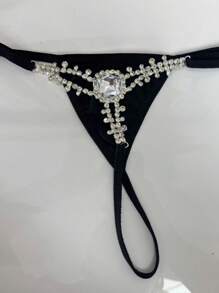 Novo Acessório de Corrente Corporal Sexy Ajustável com Gema Quadrada Oca Cintilante de Luxo Para Mulheres