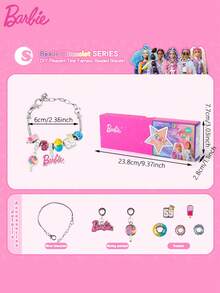Mattel 1Set Barbie Officially Licensed DIY Beaded Bracelet Hand String Colorful Stackable Crystal Wrist Adornment Stars Ice Cream Lollipop Shapes Delicate Ornaments Party Cosplay Dress Up Jewellery Decorations Jewelry Birthday Mothers Day Gifts - BB-200302 - View 2