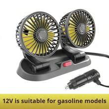 Ventilateur de voiture, ventilateur électrique de véhicule à rotation à 360 degrés avec vitesse de vent réglable, mini ventilateur portable avec support, comprenant un support de plaque de stationnement