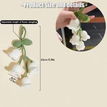 1pc Handmade Knitted Rear View Mirror Pendant Ornament - Cute Car Accessories Aesthetic - Kawaii Decor For Car And Home Decorative Pendants