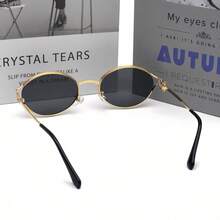 1 件男女通用时尚 M 字母装饰时尚眼镜，适合夏季海滩、徒步旅行、遮阳 - 彩色 - 查看 4