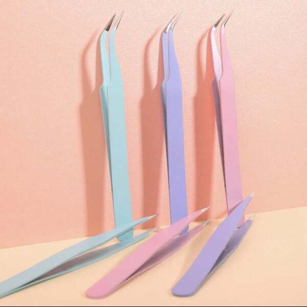 2-Pack Colorful Macaron Pocket Tweezers, Multipurpose Tweezers Suitable For DIY Jewelry Making, Planner Crafts, False Lashes And More