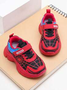 1 par de zapatos deportivos casuales y versátiles con suela blanda antideslizante y cierre de gancho y bucle para niños y niñas, adecuados para primavera y otoño