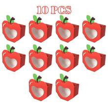 10/20个装苹果造型迷你红色苹果纸质礼品盒卡通创意礼品包装盒，适用于生日、节日派对回礼、礼品包装用品 - 紅色 - 查看 13