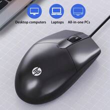HP Kabelgebundene Maus M260 Angenehme Haptik Feine Textur Optischer Chip mit 1200 DPI Empfindliche Reaktion Reibungsloser Betrieb Plug-and-Play Hohe Kompatibilität Ergonomisches Design Standardschwarz