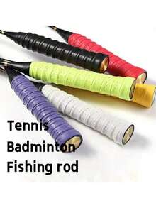 2pcs, Absorbent Anti-Slip Tennis Racket Grip Tape, Badminton And Pickleball Racket Tape - Multicolor - View 2
