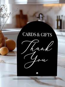 1pc 2D Flat Elegant Acrylic Arch Sign With "Cards & Gifts" And "Thank You" Message - Multipurpose For Wedding, Party, Home Decor, Welcome Table, Events, Gift Display, Wedding Decor | Graceful Script Design |, Wedding Decor