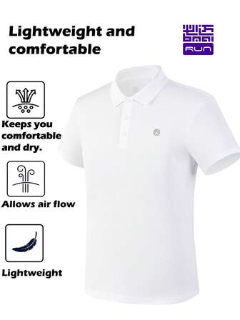 BMAI 1 Piece Men's Sports Short-Sleeve Polo Shirt: Summer Short-Sleeve Turn-Down Collar Fitness Top, Lightweight And Comfortable, Suitable For Commuting And Business Casual Wear. Perfect For Running, Fitness, Hiking, Traveling, Work, And Various Occasions.