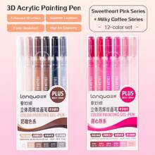 6 Colors Languo Feutre Acrylique Paint Markers Pens Stationery Acrylic Gel Pen 1.0mm For Rock Ceramic Glass Wood Drawing Writing Art Supplies Back To School